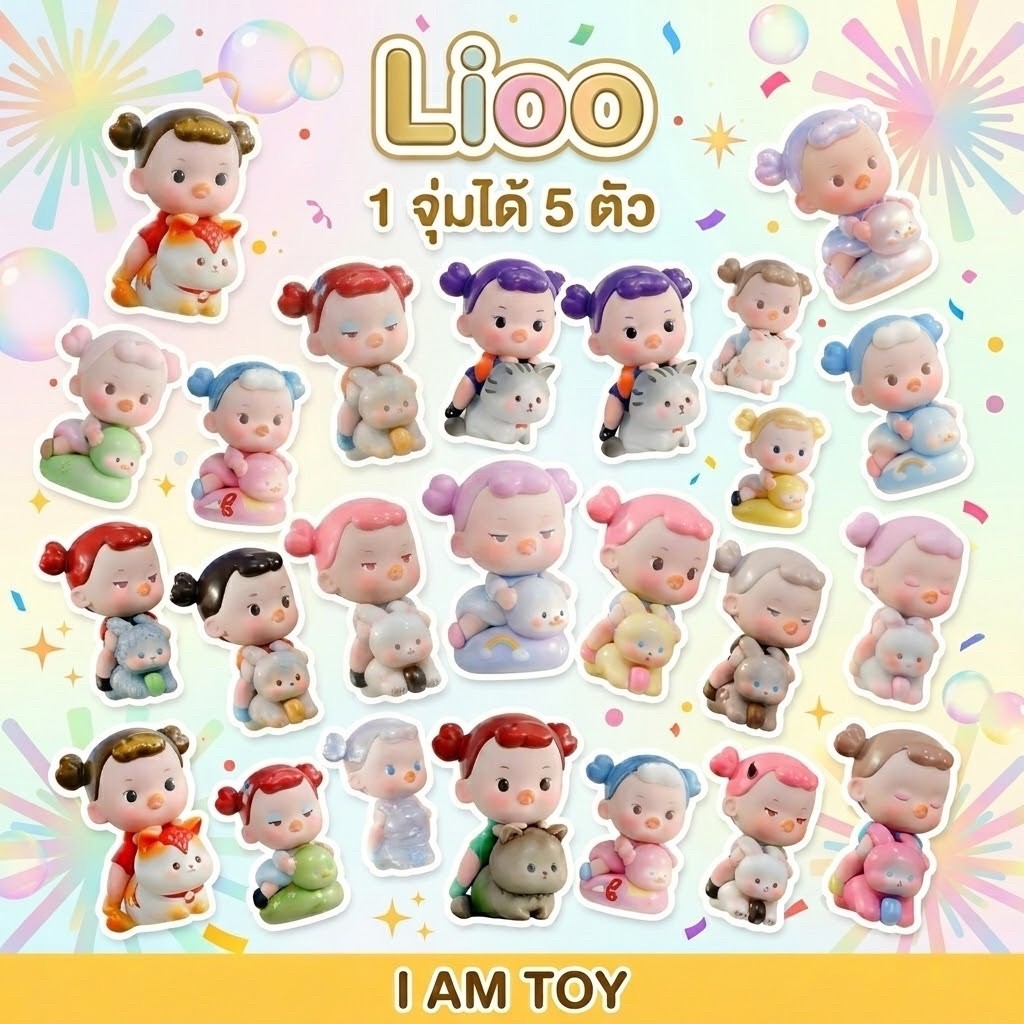 [ได้ 5 ตัว](ย329) โมเดล มินิบีน : Lioo Dreamy Ride Series Cute Particles