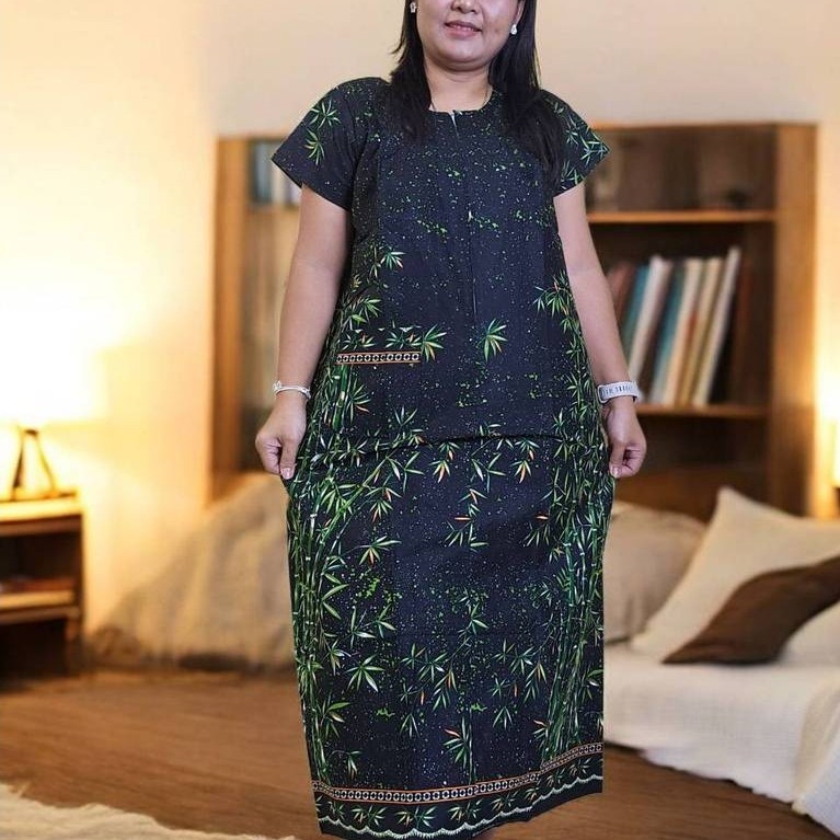 ชุดใส่อยู่บ้านแบบกระโปรงมีซิปหน้า ชุดนอนฟรีไซส์   อก 44 นิ้ว