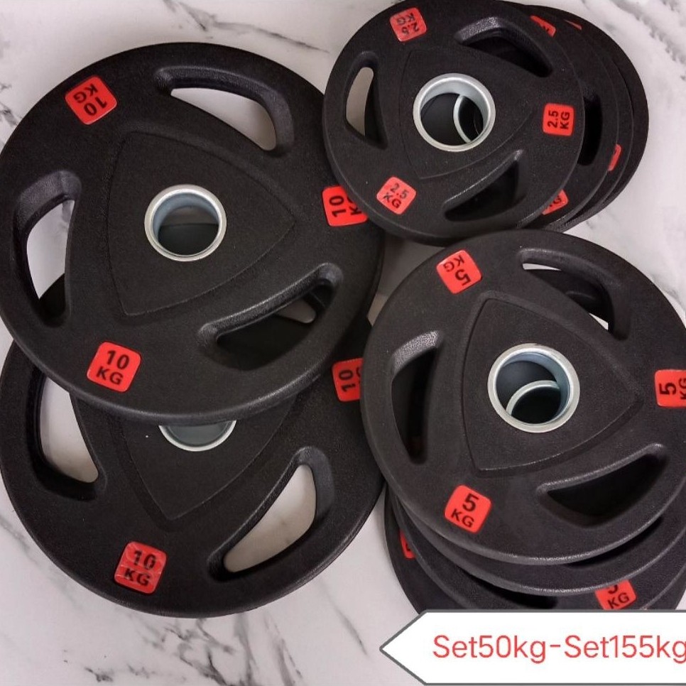 Set 50kg-155kg แผ่นน้ำหนัก แผ่นดัมเบล แผ่นบาร์เบล รู 2นึ้ว