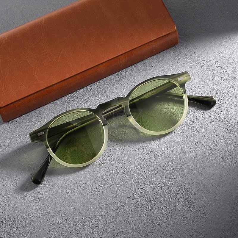 Vintage รอบ Acetate แว่นตากันแดดสําหรับผู้หญิงผู้ชายขับรถแว่นตากันแดด Vintage Tortoiseshell แว่นตากั