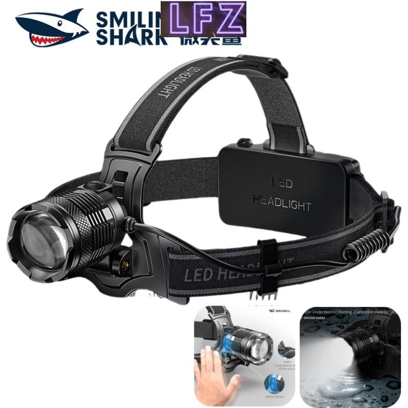 Smiling Shark TD8018 Bright light ไฟหน้า LED M77 Bright light ไฟหน้าลําแสงยาว Wave sensor Type-c ชาร
