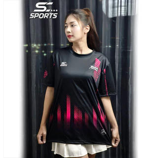 SC Sports เสื้อกีฬา เสื้อพิมพ์ลาย Run03-ดำชมพูคัลเลอร์ฟูล งานจริงสวย สีสด หนา145g นุ่มลื่นใส่สบาย