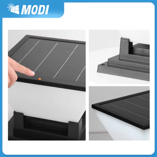 MODI โคมไฟหัวเสาโซล่าเซลล์ เปิดได้ 3 แสง สว่างค้าง Outdoor garden light กันน้ำIP65 เปิดปิดอัตโนมัติ