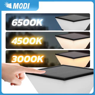 MODI โคมไฟหัวเสาโซล่าเซลล์ เปิดได้ 3 แสง สว่างค้าง Outdoor garden light กันน้ำIP65 เปิดปิดอัตโนมัติ