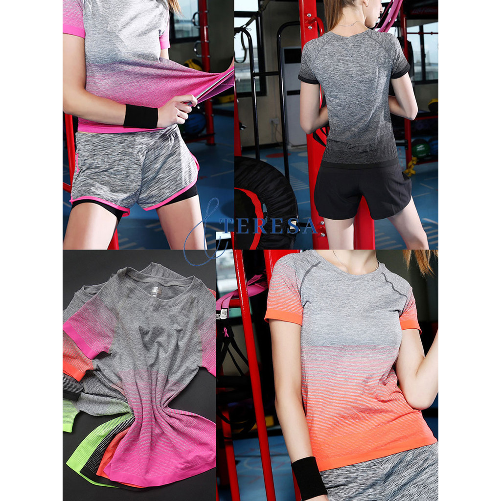เสื้อกีฬาผู้หญิงแขนสั้น  สวมใส่สบาย