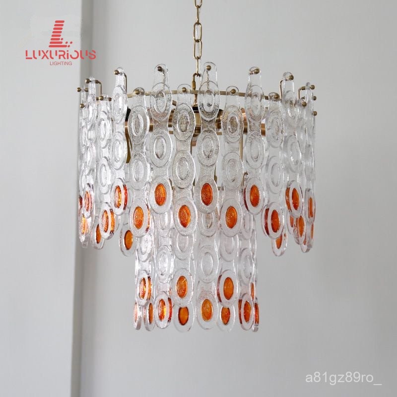 Nordic Postmodern Shop Pendant Light Luxury Art Amber Designer Bedroom Light Living Room Study Glass