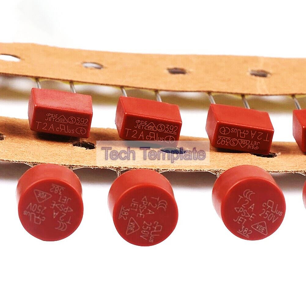 392 Square 382 Round Slow Break Micro Fuse Tube 250V T1A T2A 3.15A 4A 5A 6A