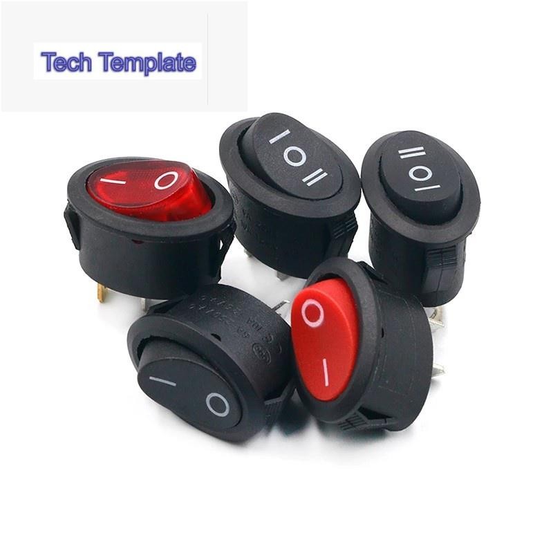 สวิทช์ปุ่มกดรูปไข่ 26X14 มม. Kcd7 6A 250V 10A 125V Ac Toggle Io On-Off Car Power Switch 2Pin 3Pin Le