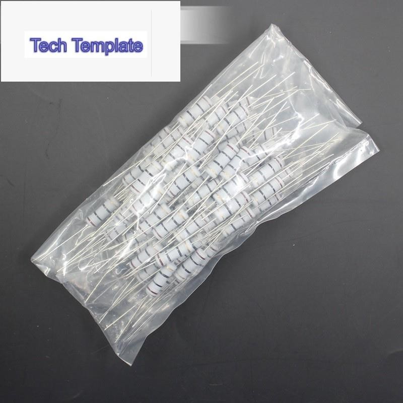 ตัวต้านทานฟิล์มคาร์บอน 1W 2W 3W 5W 5% 620R 680R 750R 820R 910R 1K 1.2K 1.3K 1.5K Ohm 20 ชิ้นสําหรับร