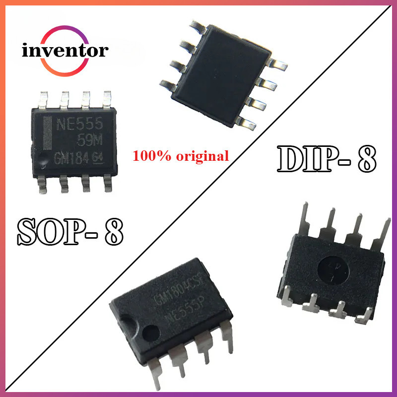 10PCS ใหม่ 100% original NE555 NE555P NE555N 555 DIP-8 SOP-8 SMD NE555DR IC