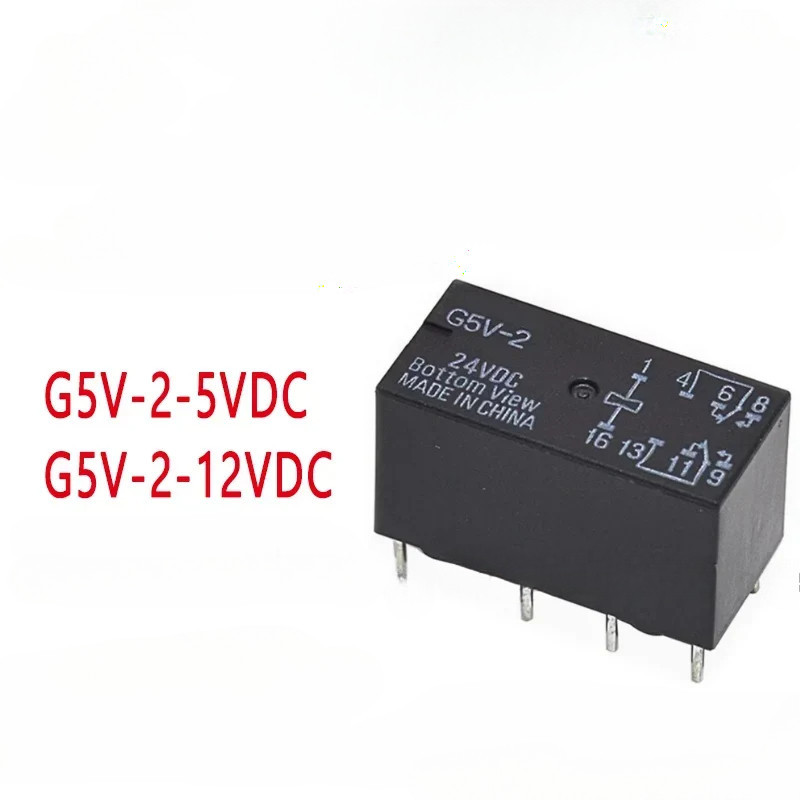 5-10 ชิ้น/ล็อต G5V-2-5VDC G5V-2-12VDC G5V-2-24VDC DIP-8 ใหม่สัญญาณรีเลย์สองเปิดและปิด G5V-2-DC24V DC