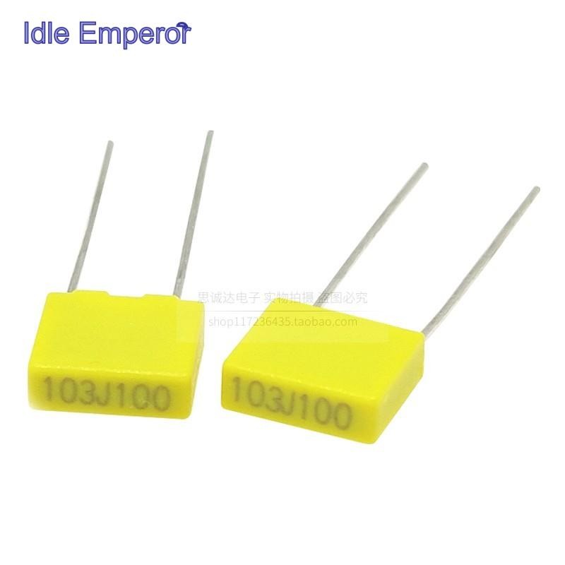 ((10 ชิ้น) 100V103J 10NJ100 ตัวเก็บประจุแก้ไข 10NF 0.01 UF Correction Capacitor Pitch P = 5 มม. 100V