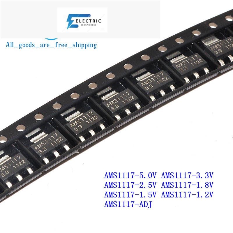 50PCS AMS1117 series AMS1117-3.3V AMS1117-ADJ AMS1117-1.8V AMS1117-1.2V AMS1117-5.0V AMS1117-2.5V AM