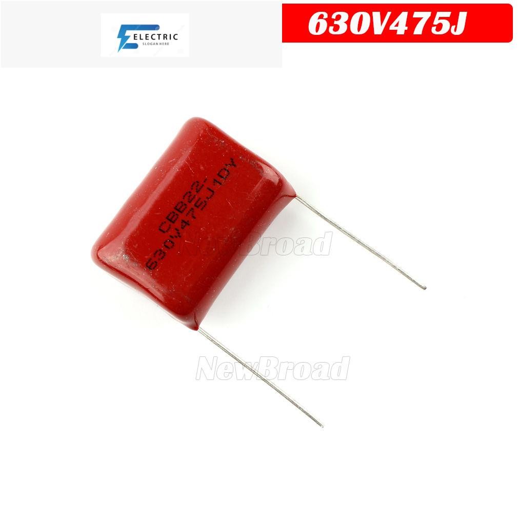 5PCS CBB22 630V475J 4.7UF Pitch 25MM 630V 475 CBB ตัวเก็บประจุฟิล์มโพรพิลีน