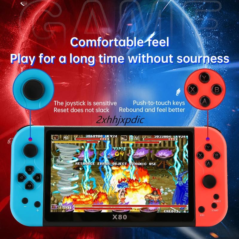 🔥X80 เกมคอนโซล พกพา เกมกด เกมส์บอย 7.0 นิ้วจอ Game Player Retro Mini Handheld Game Console