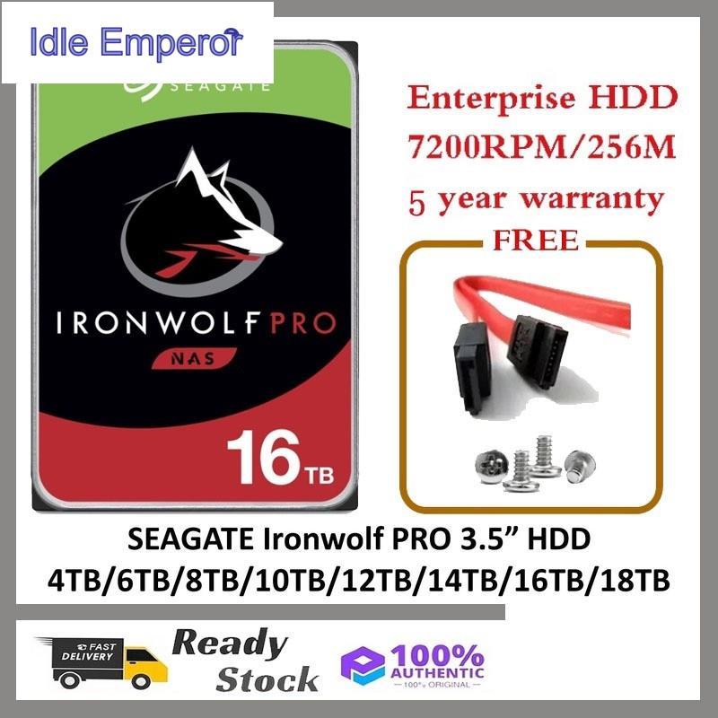 SEAGATE IronWolf Pro 3.5 "18TB/16TB/14TB/12TB/10TB/8TB/6TB/4TB NAS HDD ฮาร์ดดิสก์สําหรับ RAID เครือข