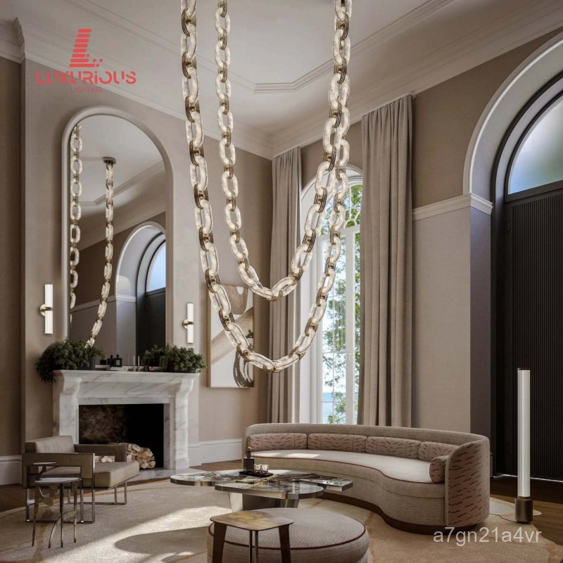 Italian Light Luxury High-End Villa Living Room Necklace Chandelier Exhibition Hall Hotel Lobby Priv