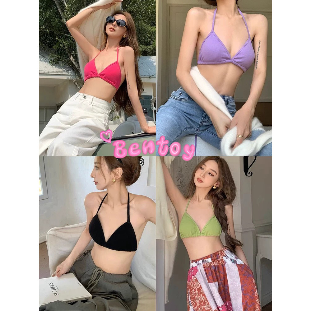 bentoy(bra164)Bra บรางานแซ่บ ผ้าคอตตอน เซ็กซี่ เป็นสายผูกคอผูกหลัง