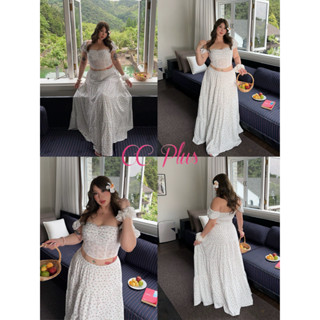 CiCi Plus+(3396) Set 2 ชิ้น เสื้อครอปแขนตุ๊กตาสม็อคหลัง จั๊ม…