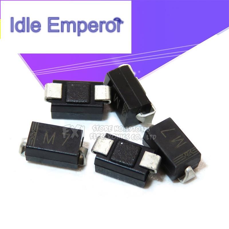 ไดโอดเรียงกระแส 1N4007 SMD M7 1A 1000V IN4007 100 ชิ้น