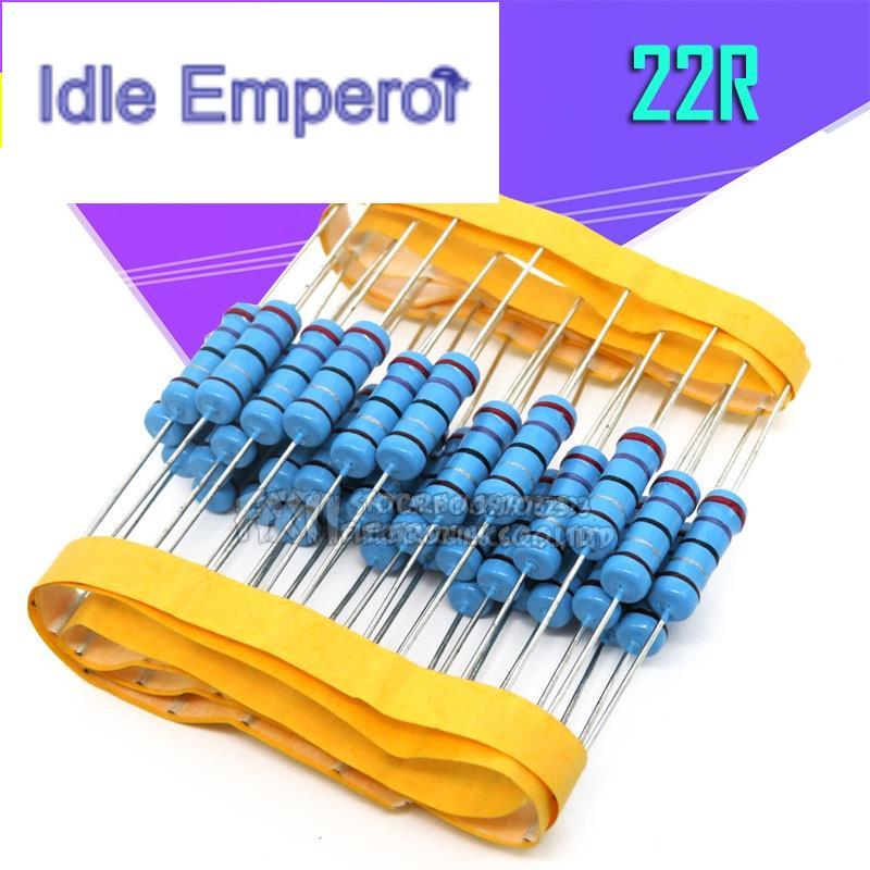 ตัวต้านทานฟิล์มโลหะ 22 โอห์ม 2W 22R 20 ชิ้น