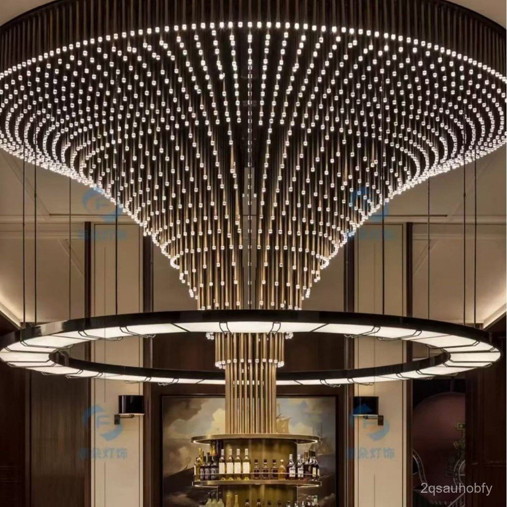 Matrix Aluminum Tube Aluminum Material Chandelier Large Mall Atrium Chandelier Non-standard Engineer