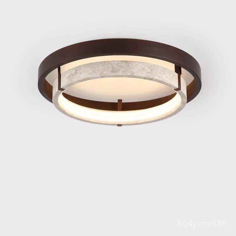 New Restaurant Pendant Light Chinese Retro Style Round Dining Table led Yellow Travertine Atmospheri