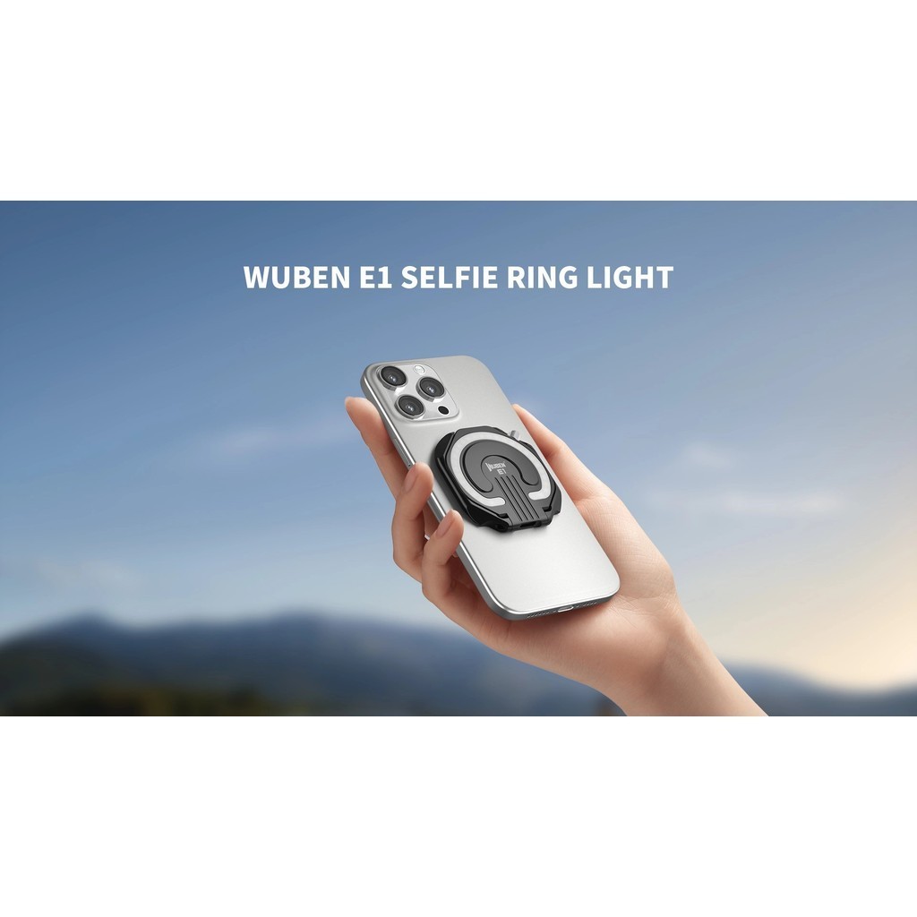 WUBEN E1 EDC ไฟฉายขนาดเล็ก, ชาร์จ 300 Lumens LED Selfie Light แหวนแบบพกพาสําหรับโทรศัพท์, 3 โหมดแสงไ