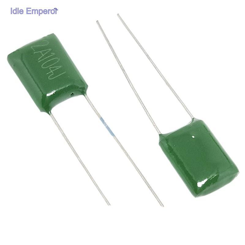 50 ชิ้น/ล็อต 2A104J ตัวเก็บประจุโพลีเอสเตอร์ 100V 0.1 UF 100nF 2A104 100V104J 100V104