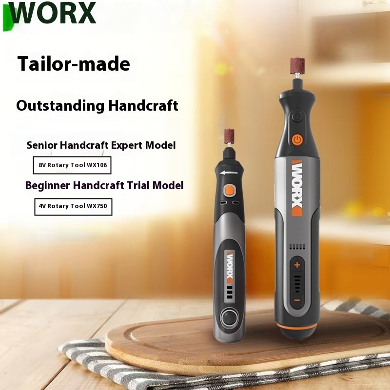 Worx WX106/WX750 เครื่องเจียรแกะสลักขนาดเล็กไร้สาย สว่านไฟฟ้าความเร็วตัวแปร