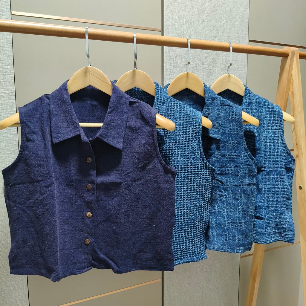 เสื้อเชิ้ตแขนกุด ผ้าฝ้ายฟอกสโตนวอช ใส่สบาย ไม่ร้อน