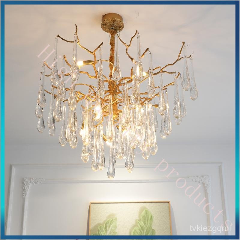 American Style Light Luxury Crystal Chandelier Luxury High-End Villa Hotel Creative Luxury Tree Bran