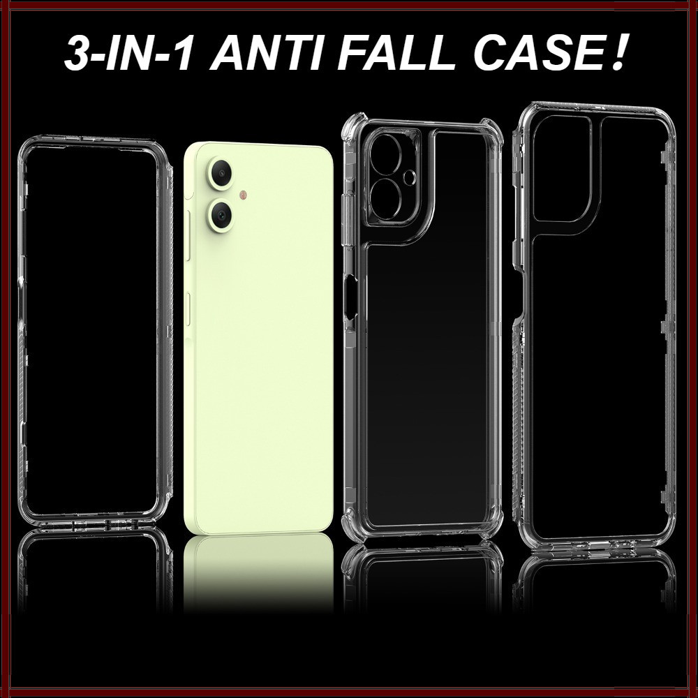 SAMSUNG 3-in-1โปร่งใสสูงเคสโทรศัพท์สําหรับSamsung A07 A06 A05 A05S A35 A34 A25 A24 A23 A21S A12 A04E