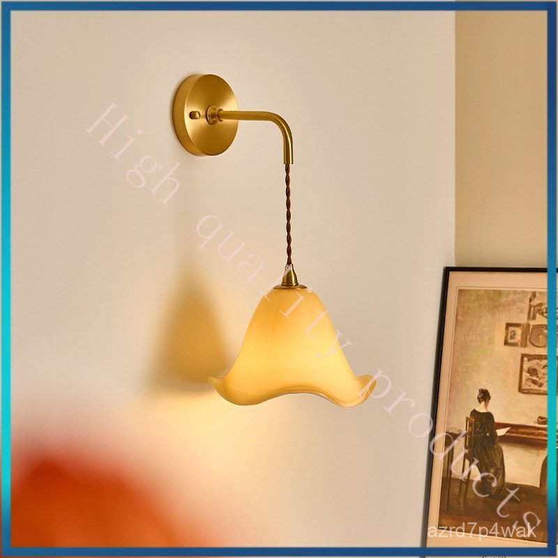 CASA Vintage Full Copper Wall Lamp French Retro Atmosphere Cute Lily of the Valley Living Room Backg