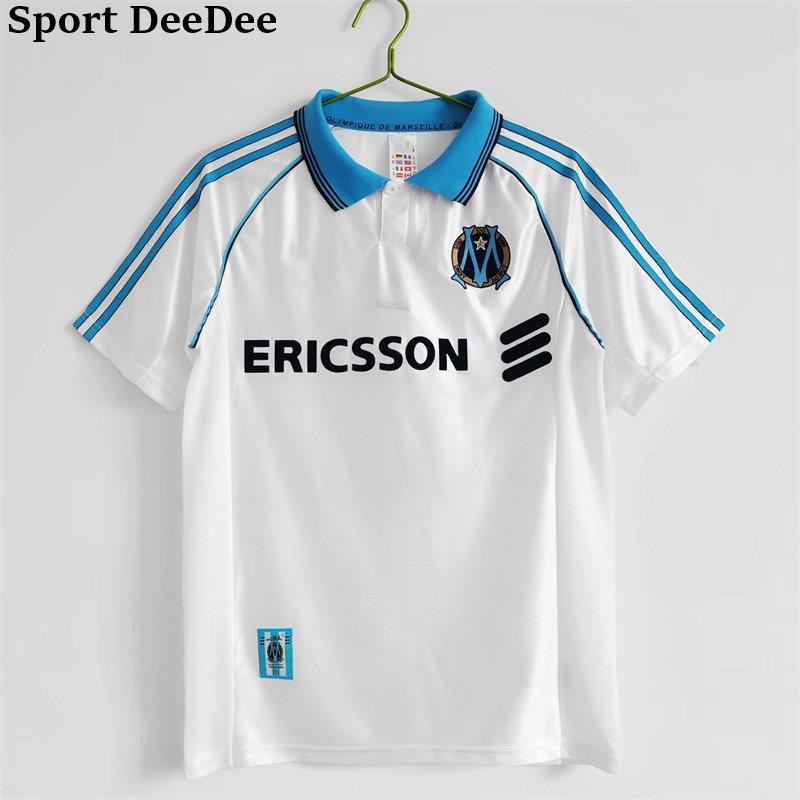 Sport DeeDee!เสื้อฟุตบอล Retro Collar White Jersey Vintage ของ Olympique de Marseille ปี 1998-1999 พ