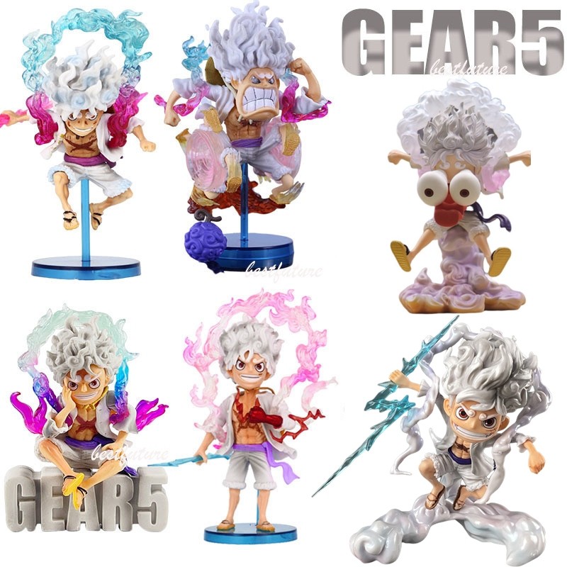 One Piece Action Figure Luffy Gear 5 Sun God เครื ่ องประดับ Lightning NIka Luffy รูปรูปปั ้ นรุ ่ น