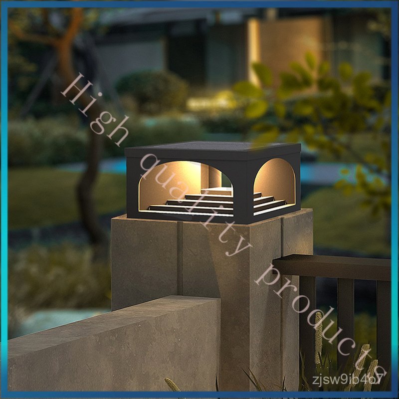 Solar Pillar Light Outdoor Column Light Garden Light Waterproof Gate Pillar Light Square Wall Light 