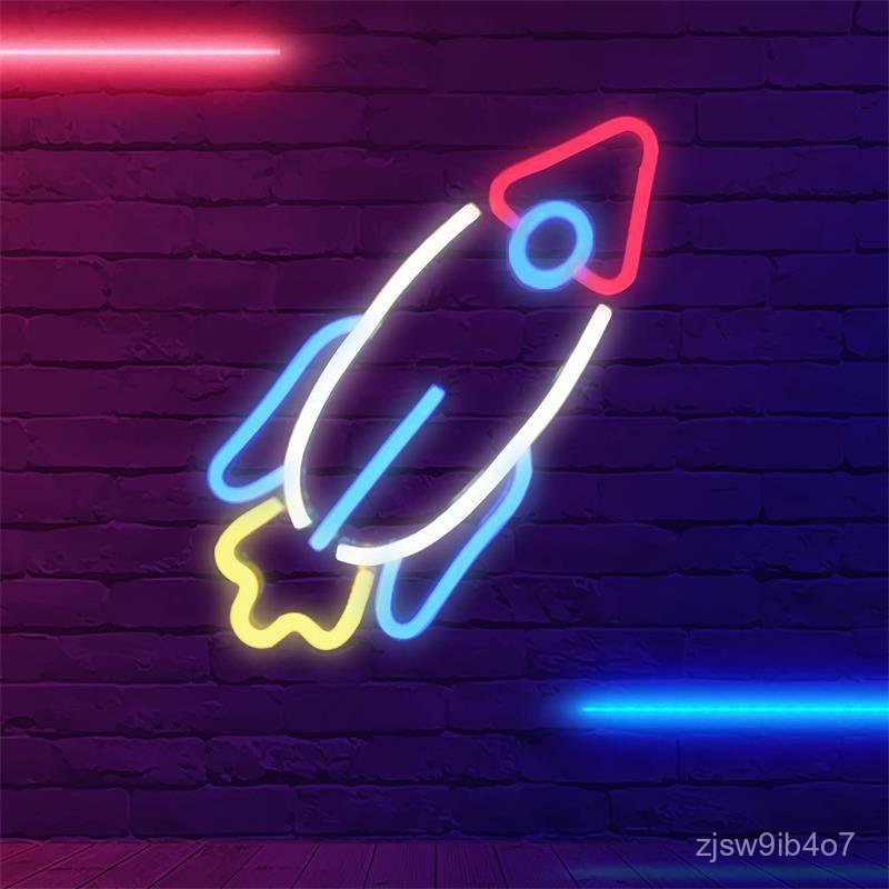 Backplane Neon Light New Small Rocket UFO Neon Light Silicone Flexible Light Strip Beautiful colors 