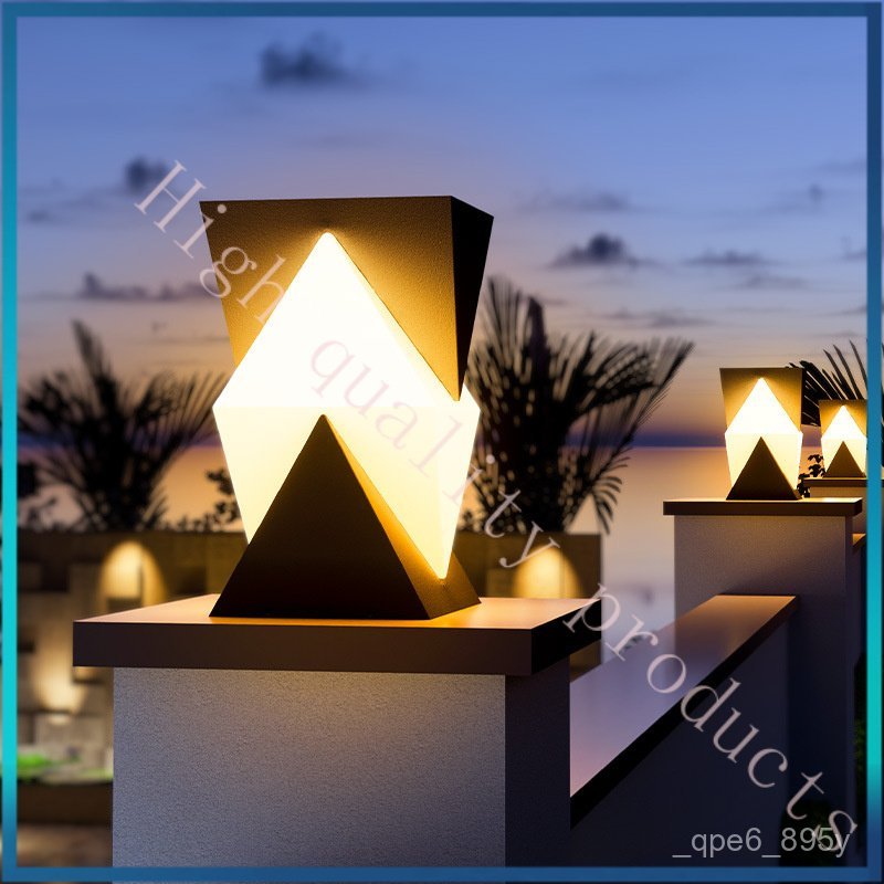 Outdoor Light Solar Pillar Light Villa Pillar Head Light Electric Version Yard Gate Pillar Light Out