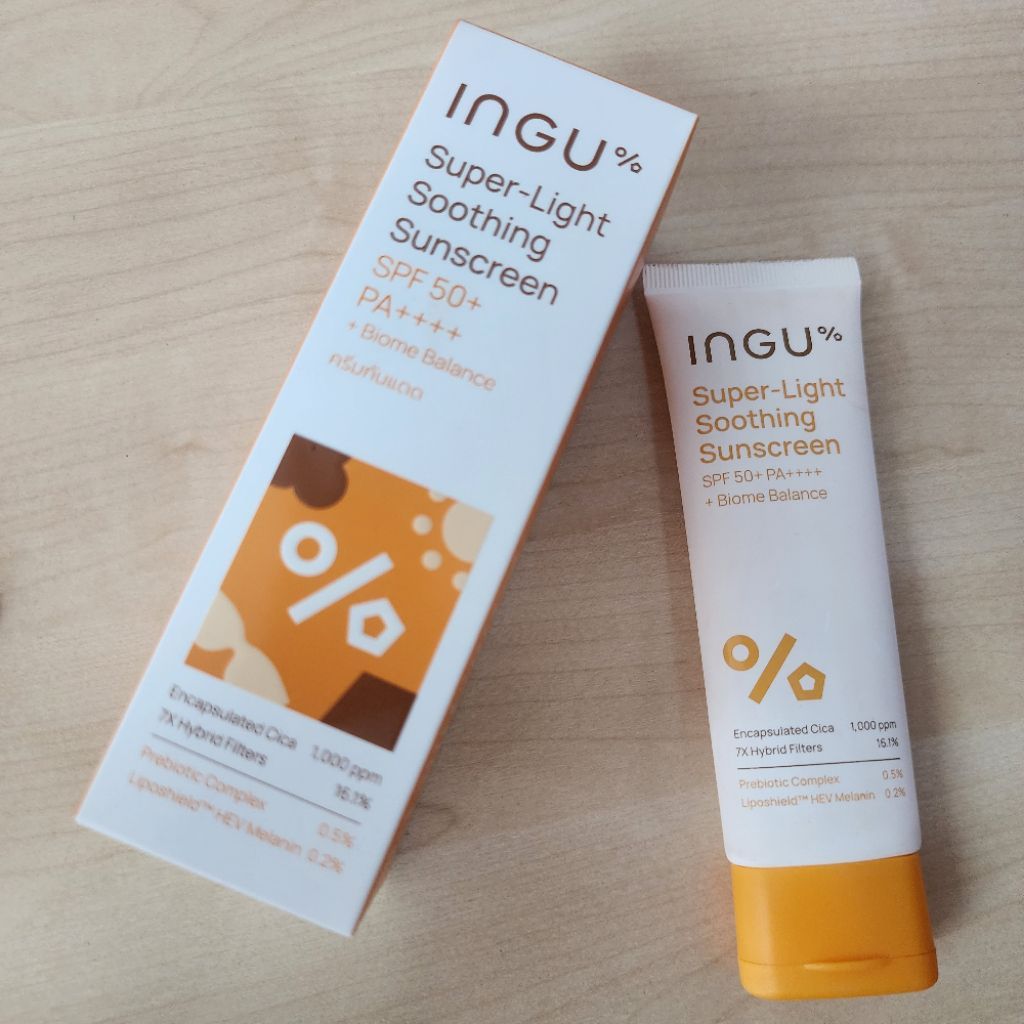 กันแดด INGU Super-Light Soothing Sunscreen Be SPF 50+ PA++++ + Biome Balance กันแดดหน้าเนื้อบางเบา
