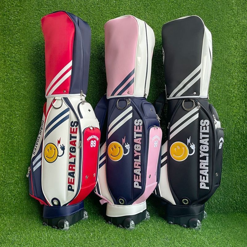 สไตล์ใหม่ PG GOLF Bag Trolley Tug Ball Bag กระเป๋าคลับประณีต PG89 Smiley Face Ball Bag GOLF