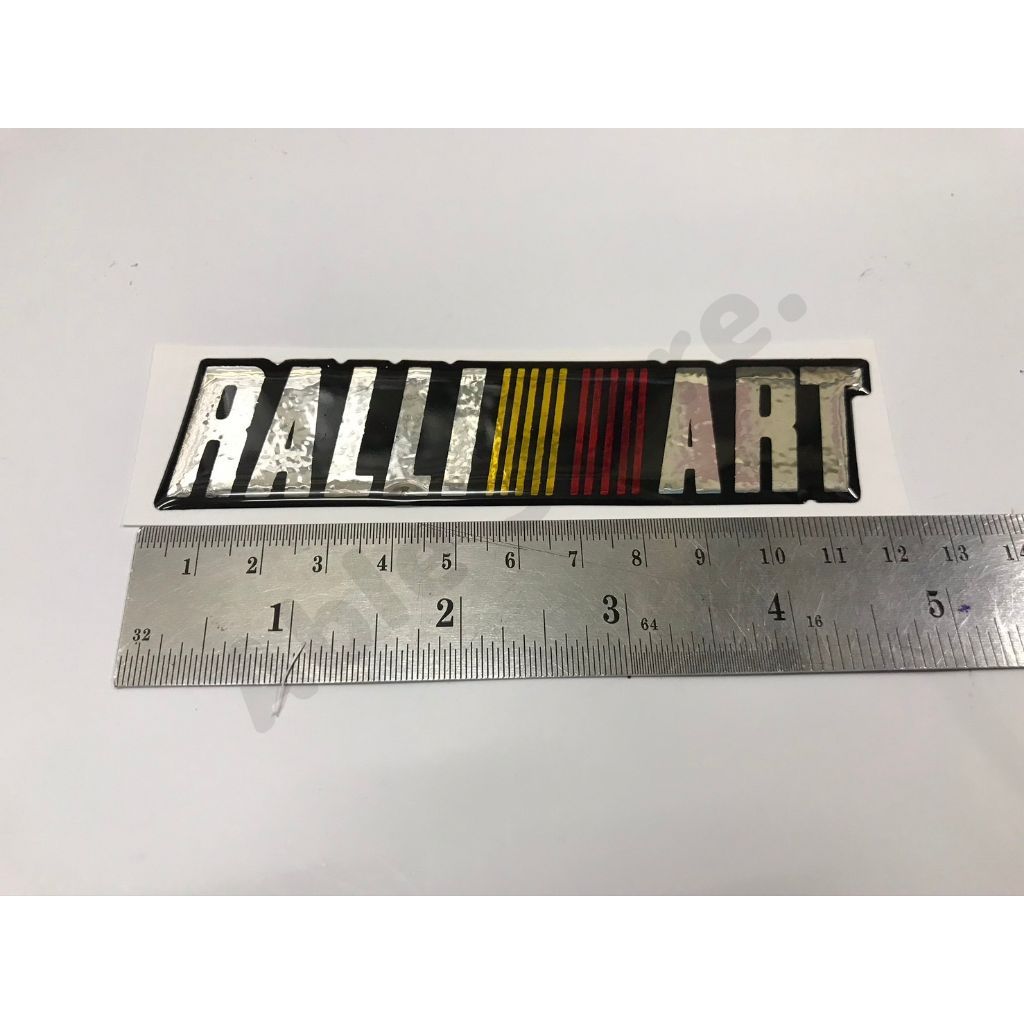 RALLIART สติ๊กเกอร์งานสกรีนเคลือบเรซิ่นนูนอย่างดี คำว่า RALLIART สำหรับติดรถ คุณภาพสูง