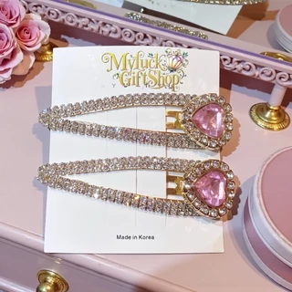 Hairpin Set "Crystal Bow" กิ๊บติดผมคริสตัล ขนาดใหญ่7cm1คู่เกรดพรีเมียม ดีไซน์เกาหลี คริสตัลวิบวับ งานละเอียด สวยหรู