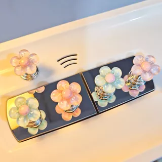❮10 ชิ้น❯ เรซิ่นของตกแต่งเรซิน DIY ดอกไม้ห้ากลีบโปร่งใส ดอกไม้คละสีงานฝีมือ ดอกไม้ตกแต่งชิ้นงาน