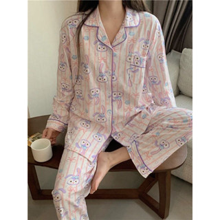 PrintVibe   ชุดนอนเเขนยาวขายาวสินค้าขายดี เเฟชั่นใหม่ ลายการ…