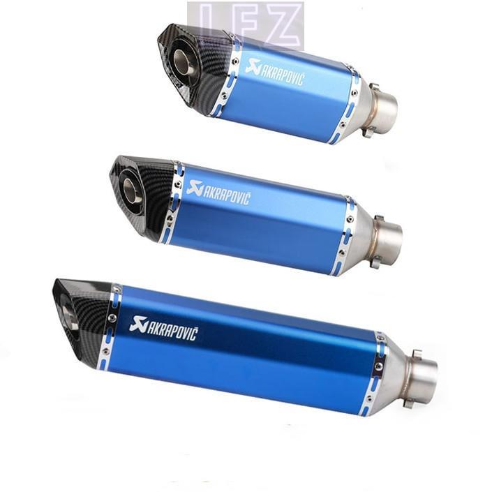 51 มม.Universal Blue Akrapovic ท่อไอเสียรถจักรยานยนต์ท่อไอเสียท่อไอเสียท่อท่อหางพร้อม DB Killer