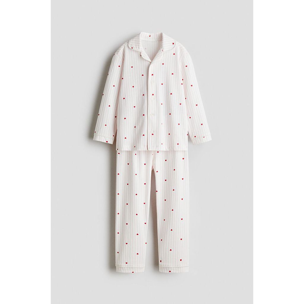 H&M(เอชแอนด์เอ็ม) ชุดนอนผ้ายืดทอลาย Girls Patterned jersey pyjamas 1189916_4