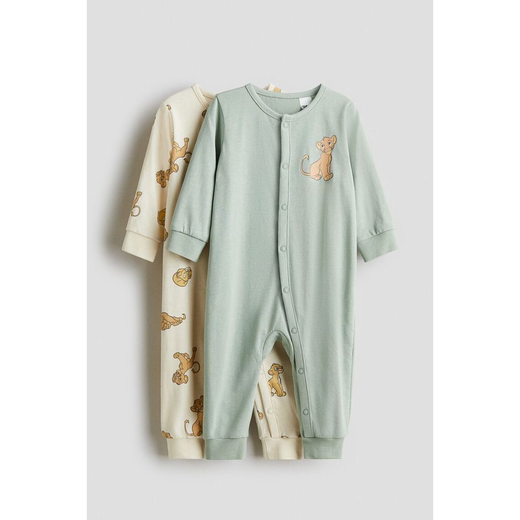 H&M(เอชแอนด์เอ็ม) ชุดนอนพิมพ์ลายแบบ 2 ชิ้น Infants 2-pack printed pyjamas 1092245_22