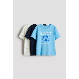 H&M(เอชแอนด์เอ็ม) ชุดเสื้อยืดคอตตอน 3 ตัว Boys 3-pack cotton T-shirts 1318941_2