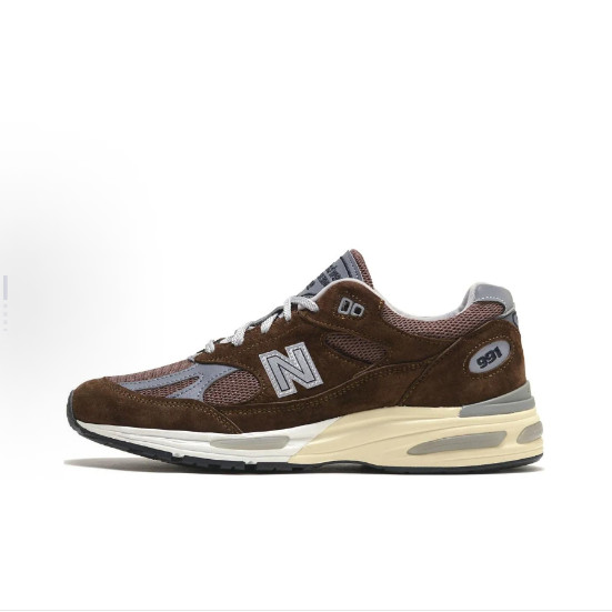 ของแท้ 100%New Balance NB 991 V2 v2 "Pinecone" sports and comfortable low cut running shoes brown